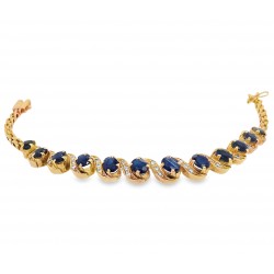 Pre Owned 9ct Sapphire and Diamond Bracelet ZB894